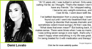 ... some great quotes from celebs on bullying self esteem dating and more