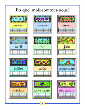 French Months of the Year Worksheet