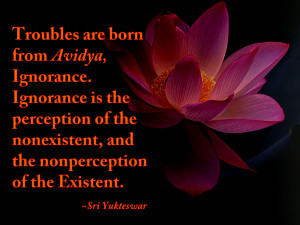 ... the nonexistent and the nonperception of the Existent. - Sri Yukteswar
