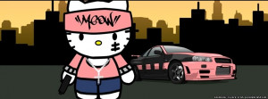 Hello Kitty Gangster . Hello Kitty with meow written on her pink ...