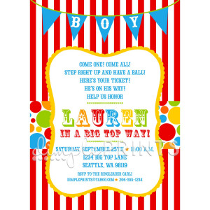 Circus Baby Shower Invitations. Sample Baby Shower Cards . View ...