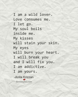 am a wild lover.
