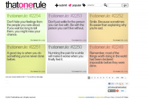 ThatOneRule.com - Rules of Life, Life Quotes, Tumblr Quotes, Relatable ...