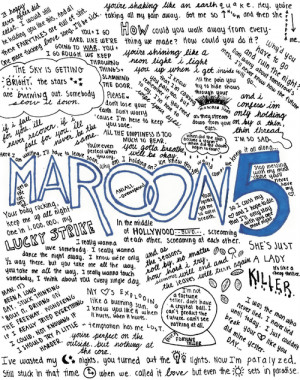 Song Lyrics Drawings Maroon 5 Song lyrics drawings maroon 5