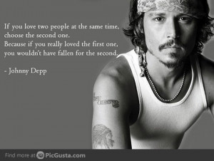Johnny Depp Quote - If you love two people at the same time