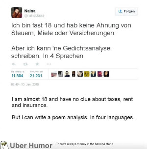 ... nowadays. This Tweet from a german student has gone viral this week