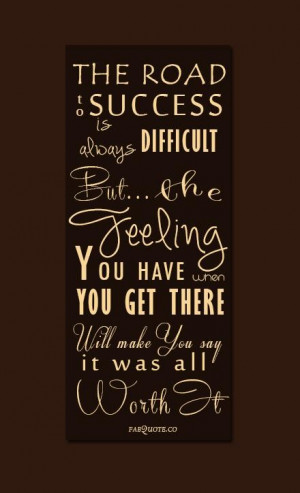 The road to success quote