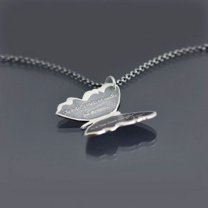 Sterling Silver Butterfly Necklace Inspirational by lisahopkins