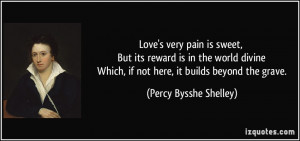 ... Which, if not here, it builds beyond the grave. - Percy Bysshe Shelley