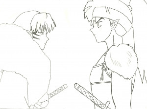 Koga and Lord Sesshomaru by TeamHybrid2012