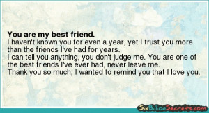 Friends - You are my best friend.