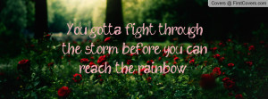 you gotta fight through the storm before you can reach the rainbow ...