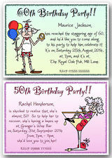 ... / 60th / 70th / 80th personalised funny Birthday Party Invitations