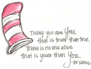 be you, be yourself, dr.seuss, hat, quote, quotes, red, seuss, stripe ...