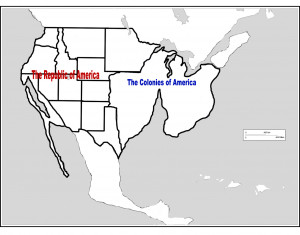 The Colonies of America (in blue)