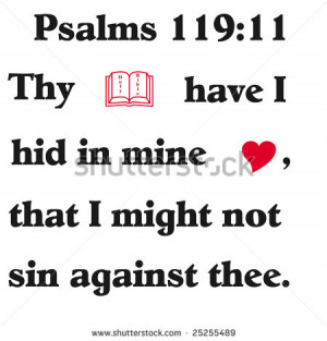 Bible verse with symbols on white background - stock photo