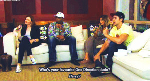 Interviewer: Who’s your favourite One Direction dude? Harry?