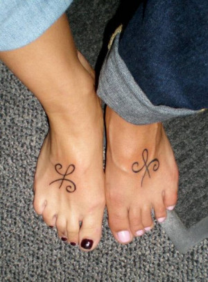 Couple Tattoo On Feet