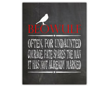 Motivational quote print - inspirational printable - beowulf - courage ...