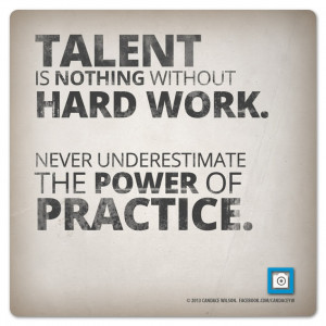 nothing without hard work. Never underestimate the power of practice ...