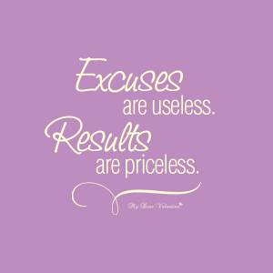Inspirational Quotes - Excuses are useless