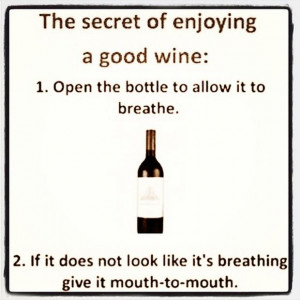 The Secret of Enjoying a Good Wine Funny Quotes