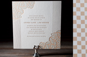 wedding invitations 2012 romantic letterpress sky blue tan