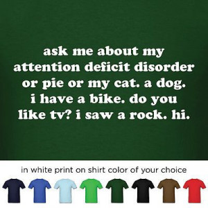 ... Funny Attention Deficit Disorder Quote Adult ADHD Saying Humor | eBay