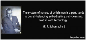 The system of nature, of which man is a part, tends to be self ...