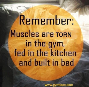 Muscles=gym, food & rest