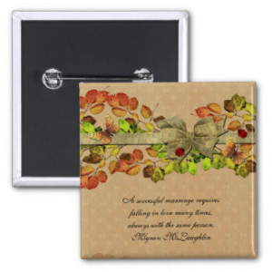 Luxury Autumn Ribbon Butterfly Quotes Button Button