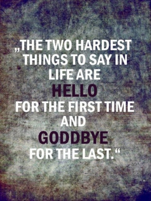 saying goodbye