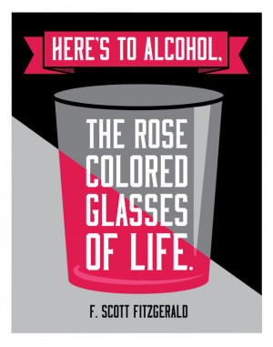 Rose Colored Glasses F. Scott Fitzgerald Quote 11 x 14 Print