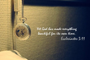 God's timing is perfect.