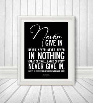 Winston Churchill quote - inspirational and motivational. Poster or ...