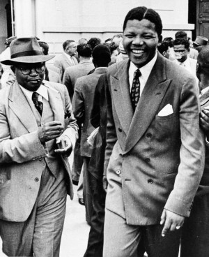 Nelson Mandela (right, seen here as a young leader) showed an early ...