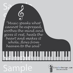 Piano quote Vinyl Wall Art 24 x 20 by CityZenDesign on Etsy, $33.99 ...