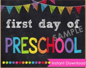 ... First Day of School Chalkboard Sign Printable Photo Prop - 1st First