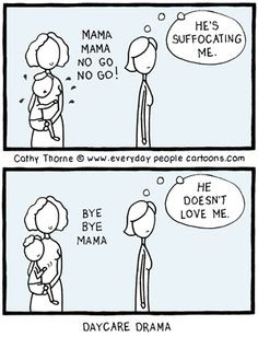 ... | Separation anxiety | Cathy Thorne 'Everyday People' cartoon