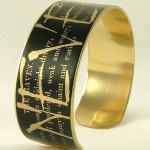 The Raven - Edgar Allan Poe Jewelry - Nevermore - Literary Quote Brass ...