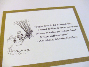 ... Hundred - Winnie the Pooh Quote - Classic Piglet and Pooh Note Card
