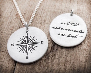 compass necklace not all who wander are lost compass rose necklace ...