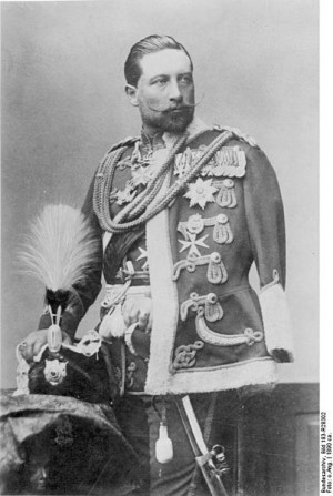 Kaiser Wilhelm II enjoyed a reputation as a peace maker. Shown in a ...