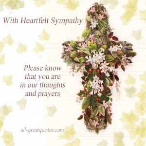 Sympathy – Please know that you are in our thoughts and prayers ...