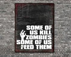 ... zombie typographic poster decor digital art print creepy zombie