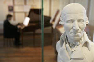 Death mask of Austrian composer Haydn displayed in Vienna