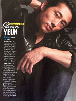 Steven Yeun...People magazine's Sexy Man of the Week!!!
