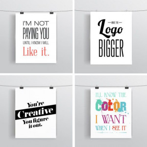 Client Quotes Set - Graphic Designer Gift - Typographic Prints - Art ...