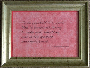 Emerson quotation: Be yourself - antique gold frame. $12.50, via Etsy.