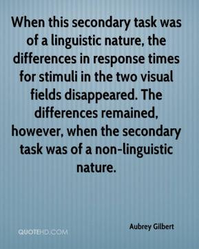 When this secondary task was of a linguistic nature, the differences ...
